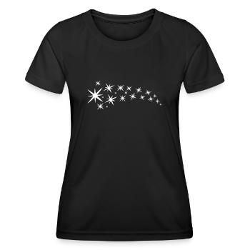 Weisse Sterne - Frauen Funktions-T-Shirt - Schwarz - Vorne - AI Model Female 172 light (172cm)