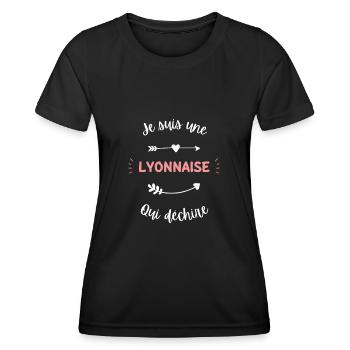 Je suis une Lyonnaise qui déchire - T-shirt sport Femme - noir - Devant - AI Model Female 172 light (172cm)
