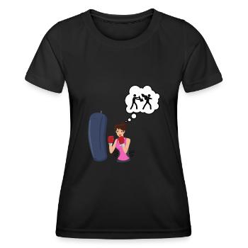 Boxen Liebe - Boxer Geschenkidee - Frauen Funktions-T-Shirt - Schwarz - Vorne - AI Model Female 172 light (172cm)
