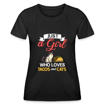 Tacocat Taco Chat Chat Chat Fast Food - T-shirt sport Femme - noir - Devant - AI Model Female 172 light (172cm)