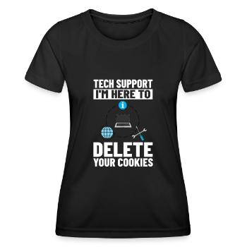 Support technique Assistance technique informatique Helpdesk - T-shirt sport Femme - noir - Devant - AI Model Female 172 light (172cm)