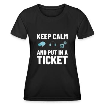 Support technique Assistance technique informatique Helpdesk - T-shirt sport Femme - noir - Devant - AI Model Female 172 light (172cm)
