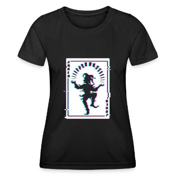 JOKER Karte Spielkarten Joker Kostüm Karte Karneva - Frauen Funktions-T-Shirt - Schwarz - Vorne - AI Model Female 172 light (172cm)