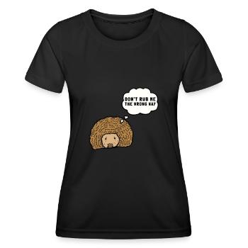 Porcupine Pig Hedgehog Rodent Hystricidae - Women's Functional T-Shirt - black - Front - AI Model Female 172 light (172cm)