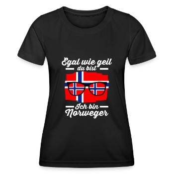 Skandinavien Norweger Norwegisch Norwegen - Frauen Funktions-T-Shirt - Schwarz - Vorne - AI Model Female 172 light (172cm)