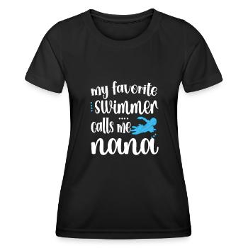 Proud Swimming Nana Swimmer Nana Grandma Gift - Women's Functional T-Shirt - black - Front - AI Model Female 172 light (172cm)