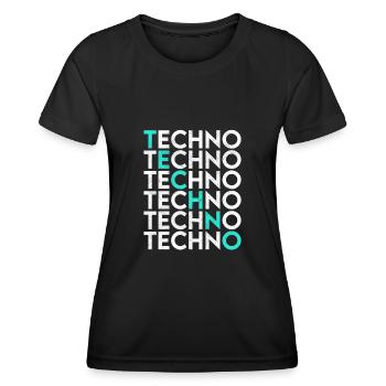 Techno - Women's Functional T-Shirt - black - Front - AI Model Female 172 light (172cm)