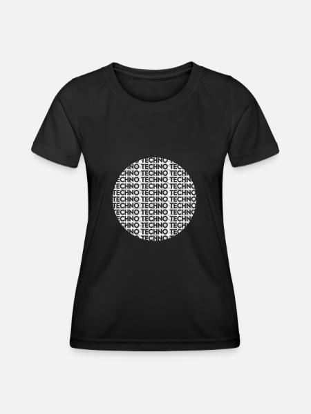 Techno - Frauen Funktions-T-Shirt - Schwarz