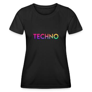 Techno - T-shirt sport Femme - noir - Devant - AI Model Female 172 light (172cm)