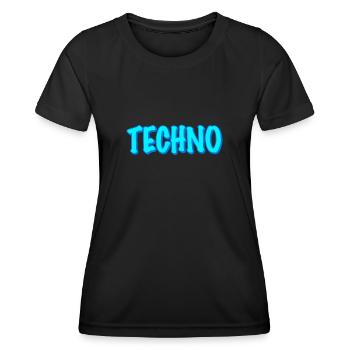 Techno - T-shirt sport Femme - noir - Devant - AI Model Female 172 light (172cm)