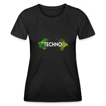 Techno - T-shirt sport Femme - noir - Devant - AI Model Female 172 light (172cm)