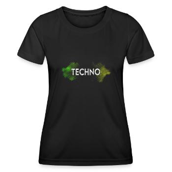 Techno - T-shirt sport Femme - noir - Devant - AI Model Female 172 light (172cm)