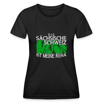 Sächsische Schweiz Urlaub Wandern - Frauen Funktions-T-Shirt - Schwarz - Vorne - AI Model Female 172 light (172cm)