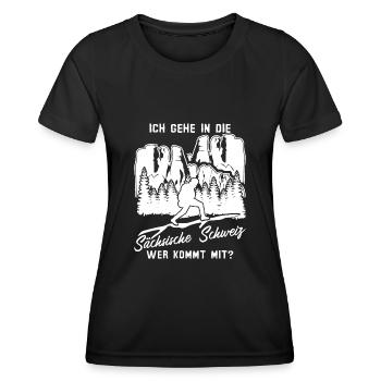 Sächsische Schweiz Wandern Wanderer - Frauen Funktions-T-Shirt - Schwarz - Vorne - AI Model Female 172 light (172cm)