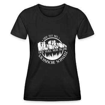Sächsische Schweiz Der tut nix Wandern - Frauen Funktions-T-Shirt - Schwarz - Vorne - AI Model Female 172 light (172cm)
