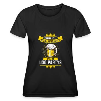 Endlich Qualifiziert für Ü30 Party Geschenk - Frauen Funktions-T-Shirt - Schwarz - Vorne - AI Model Female 172 light (172cm)