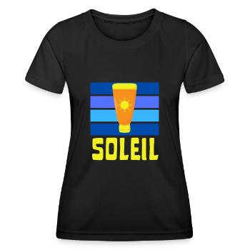 soleil crème solaire été bronzé - T-shirt sport Femme - noir - Devant - AI Model Female 172 light (172cm)