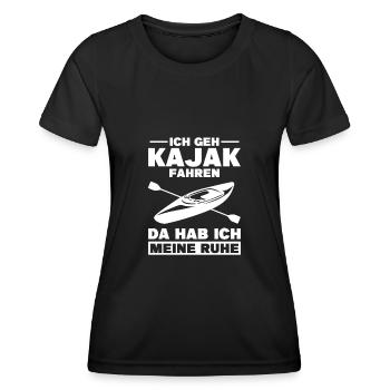 Kajakfahren Kanu Wassersport Kajakfahrer - Frauen Funktions-T-Shirt - Schwarz - Vorne - AI Model Female 172 light (172cm)