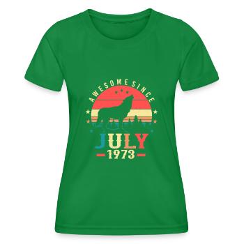 1973 En juillet Wolf - T-shirt sport Femme - vert - Devant - AI Model Female 172 dark (172cm)
