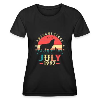 Geboren Im Juli 1997 - Frauen Funktions-T-Shirt - Schwarz - Vorne - AI Model Female 172 light (172cm)