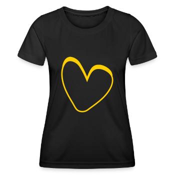 Yellow Heart Simple Design - Women's Functional T-Shirt - black - Front - AI Model Female 172 light (172cm)