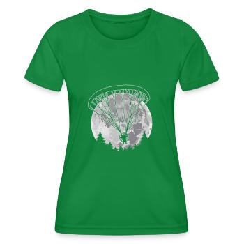 Vollmond Fallschirmspringer Skydiving Paragleiter - Frauen Funktions-T-Shirt - Kelly Green - Vorne - AI Model Female 172 dark (172cm)