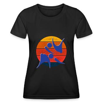Vintage Retro Judo - Judo Geschenkidee - Frauen Funktions-T-Shirt - Schwarz - Vorne - AI Model Female 172 light (172cm)