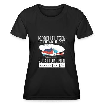 Modellfliegen Ist Die Wichtigste Zutat - Frauen Funktions-T-Shirt - Schwarz - Vorne - AI Model Female 172 light (172cm)
