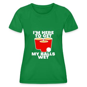 Je suis là pour mouiller mes couilles - T-shirt sport Femme - vert - Devant - AI Model Female 172 dark (172cm)
