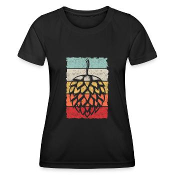 Vintage Craft Beer Bier Hopfen - Bierliebhaber Ges - Frauen Funktions-T-Shirt - Schwarz - Vorne - AI Model Female 172 light (172cm)