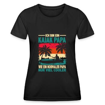 Kanu Kajak Kajak Papa viel cooler - Frauen Funktions-T-Shirt - Schwarz - Vorne - AI Model Female 172 light (172cm)