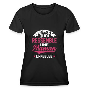 cadeau var1 danseuse passion danse humour - T-shirt sport Femme - noir - Devant - AI Model Female 172 light (172cm)