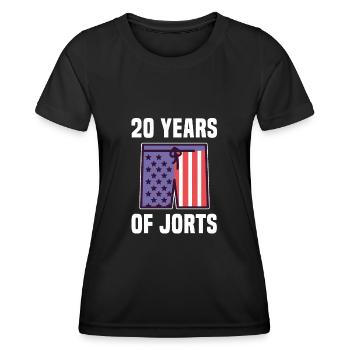 USA Flag Wrestling Wrestler 20 ans de Jorts - T-shirt sport Femme - noir - Devant - AI Model Female 172 light (172cm)