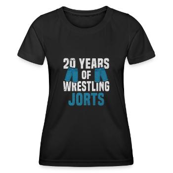 20 ans de lutte Jorts Wrestler Gift - T-shirt sport Femme - noir - Devant - AI Model Female 172 light (172cm)
