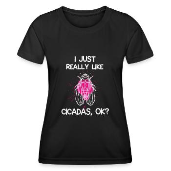I Just Really Like Cicadas - Women's Functional T-Shirt - black - Front - AI Model Female 172 light (172cm)