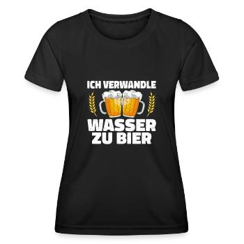 Ich verwandle Wasser zu Bier Leidenschaftlicher Bi - Frauen Funktions-T-Shirt - Schwarz - Vorne - AI Model Female 172 light (172cm)
