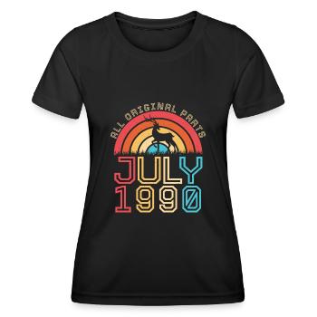 Juli 1990 Retro - Frauen Funktions-T-Shirt - Schwarz - Vorne - AI Model Female 172 light (172cm)