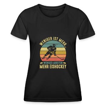 Weniger Arbeiten Mehr Eisstock schießen - Frauen Funktions-T-Shirt - Schwarz - Vorne - AI Model Female 172 light (172cm)
