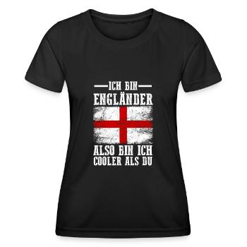 England Engländer Englisches - Frauen Funktions-T-Shirt - Schwarz - Vorne - AI Model Female 172 light (172cm)