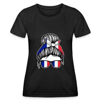 Franzose Französisches Frankreich - Frauen Funktions-T-Shirt - Schwarz - Vorne - AI Model Female 172 light (172cm)