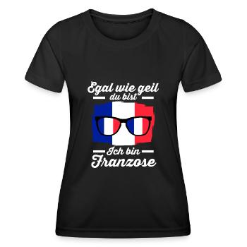 Franzose Französisches Frankreich - Frauen Funktions-T-Shirt - Schwarz - Vorne - AI Model Female 172 light (172cm)