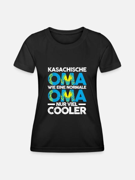 Kasachin Kasachstanische Oma Kasachstan - Frauen Funktions-T-Shirt - Schwarz