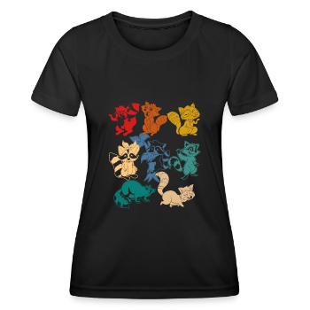 Raton laveur - T-shirt sport Femme - noir - Devant - AI Model Female 172 light (172cm)