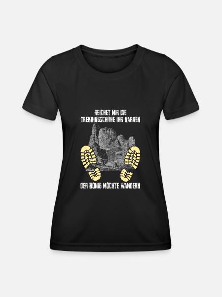 Sächsische Schweiz Wanderschuhe Wandern - Frauen Funktions-T-Shirt - Schwarz