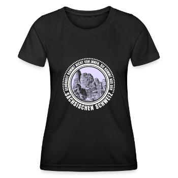 Sächsische Schweiz Wandern Klettern - Frauen Funktions-T-Shirt - Schwarz - Vorne - AI Model Female 172 light (172cm)