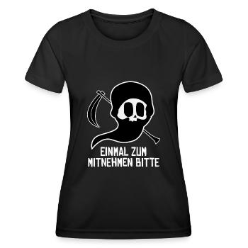 Sensenmann Witz Grim Reaper - Frauen Funktions-T-Shirt - Schwarz - Vorne - AI Model Female 172 light (172cm)