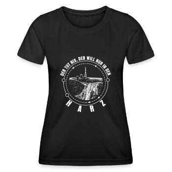 Harz Wandern Harzer Brocken - Frauen Funktions-T-Shirt - Schwarz - Vorne - AI Model Female 172 light (172cm)