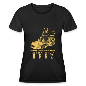 Harz Harzer Torfhaus Wandern Brocken - Frauen Funktions-T-Shirt - Schwarz - Vorne - AI Model Female 172 light (172cm)