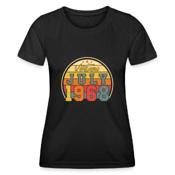 Retro Juli 1968 - Frauen Funktions-T-Shirt - Schwarz - Vorne - AI Model Female 172 light (172cm)