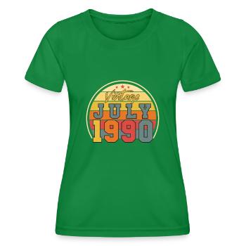 Year of construction 1990 July - Women's Functional T-Shirt - kelly green - Front - AI Model Female 172 dark (172cm)